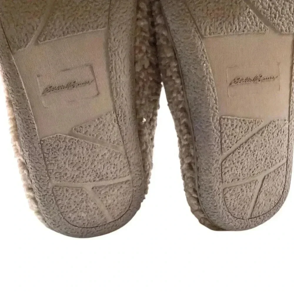 Eddie Bauer Slippers Mens Medium 8-9 Brown Casey Bedroom House Vegan Shoes New